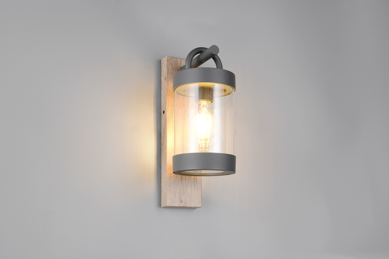 Aplica de perete pentru exterior Sambesi, TRIO, 12.5x33 cm, 28W, 1x E27, aluminiu, antracit/natur - imagine 7